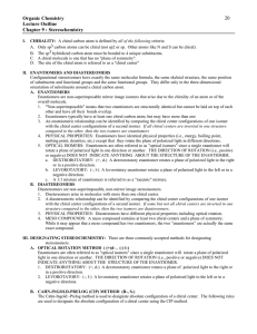 Organic Chemistry Lecture Outline Chapter 9 : Stereochemistry 20