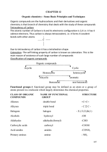 CHAPTER 12 Organic chemistry : Some Basic Principles and Techniques