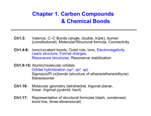 Chapter 1. Carbon Compounds &amp; Chemical Bonds