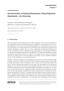 Decolorization of Dyeing Wastewater Using Polymeric Absorbents - An Overview Chapter 7