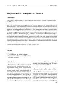 Sex pheromones in amphibians: a review J. RAJCHARD