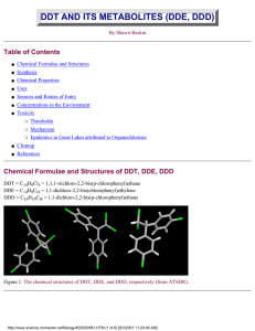 DDT AND ITS METABOLITES (DDE, DDD) Table of Contents