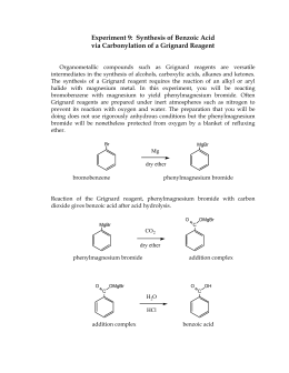 grignard synthesis lab report acid benzoic carbonation triphenylmethanol preparation essay reagent reaction prelab data