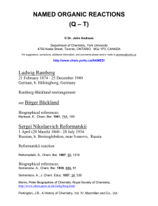 NAMED ORGANIC REACTIONS (Q – T)  © Dr. John Andraos