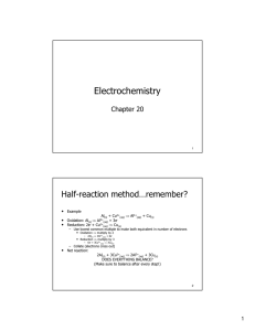 Electrochemistry Half - reaction method