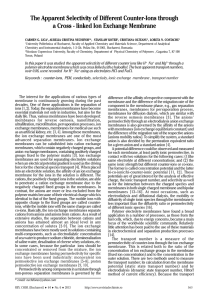 The Apparent Selectivity of Different Counter-Ions through