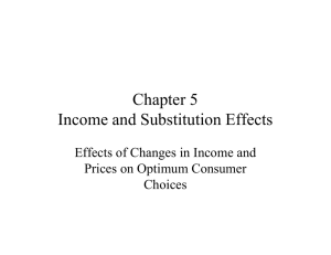 Chapter 5 Income and Substitution Effects Effects of Changes in Income and