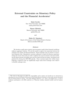 External Constraints on Monetary Policy and the Financial Accelerator
