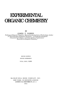 EXPERIMENTAL ORGANIC CHEMISTRY BY JAMES F. NORRIS