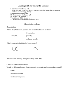 Learning Guide for Chapter 10 - Alkenes I