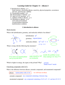 Learning Guide for Chapter 11 - Alkenes I