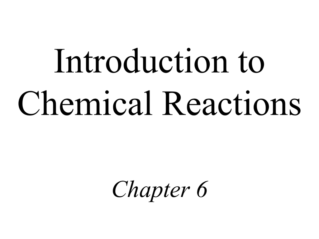 introduction to chemical reaction essay