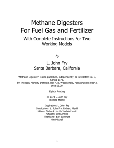 Methane Digesters For Fuel Gas and Fertilizer With Complete Instructions For Two