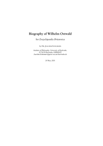 Biography of Wilhelm Ostwald Encyclopaedia Britannica