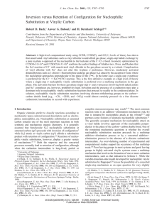 Inversion versus Retention of Configuration for Nucleophilic Substitution at Vinylic Carbon