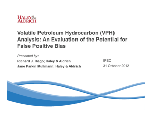 Volatile Petroleum Hydrocarbon (VPH) Analysis: An Evaluation of the Potential for