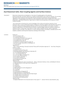 Aryl Diazonium Salts. New Coupling Agents and Surface Science Brochure