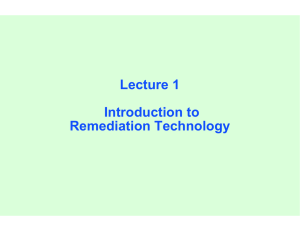 Lecture 1 Introduction to Remediation Technology