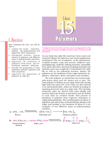 15 Polymers Objectives Unit