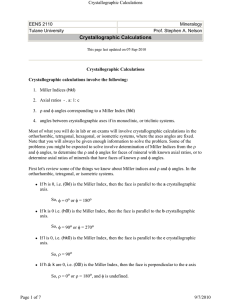 Crystallographic Calculations