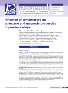 Influence of temperature on structure and magnetic properties of powders alloys