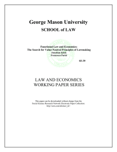 George Mason University  LAW AND ECONOMICS WORKING PAPER SERIES