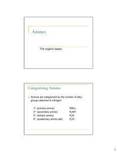 Amines Categorizing Amines : The organic bases