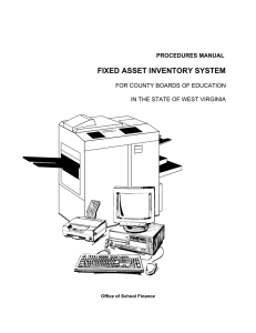 FIXED ASSET INVENTORY SYSTEM PROCEDURES MANUAL FOR COUNTY BOARDS OF EDUCATION