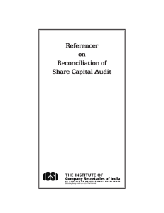 Referencer on Reconciliation of Share Capital Audit