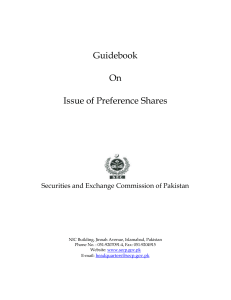 Guidebook On Issue of Preference Shares