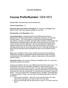 Course Prefix/Number: Course Syllabus