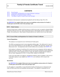 Family &amp; Friends Certificate Travel CONTENTS