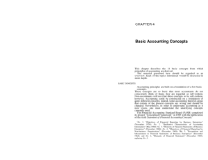 Basic Accounting Concepts CHAPTER 4