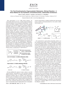 The First Enantioselective Organocatalytic Mukaiyama Michael Reaction: A -