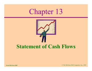 Chapter 13 Statement of Cash Flows © The McGraw-Hill Companies, Inc., 2001 Irwin/McGraw-Hill