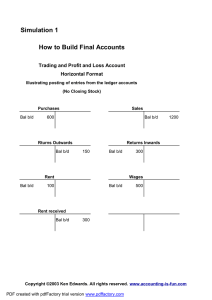 Simulation 1 How to Build Final Accounts Horizontal Format