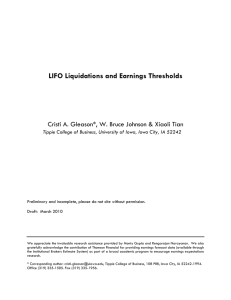 LIFO Liquidations and Earnings Thresholds