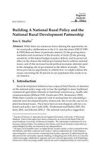 Building A National Rural Policy and the National Rural Development Partnership