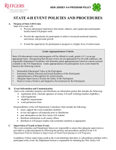 STATE 4-H EVENT POLICIES AND PROCEDURES