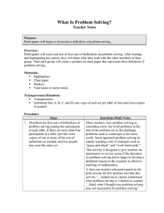What Is Problem Solving?  Teacher Notes