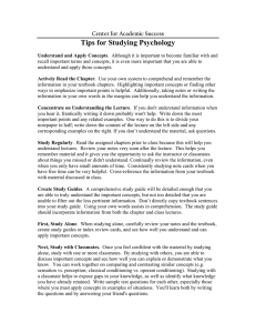 Tips for Studying Psychology Center for Academic Success