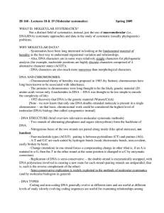 IB 168 - Lectures 18 &amp; 19 (Molecular systematics)  Spring 2009