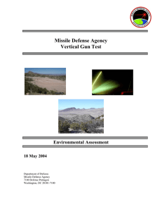 Missile Defense Agency Vertical Gun Test Environmental Assessment