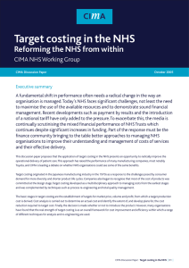 Target costing in the NHS Reforming the NHS from within