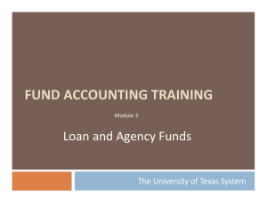 FUND ACCOUNTING TRAINING Loan and Agency Funds The University of Texas System Module 3