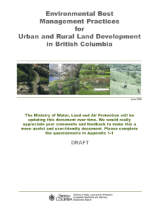 Environmental Best Management Practices for Urban and Rural Land Development