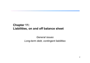 Chapter 11: Liabilities, on and off balance sheet General issues