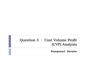 Question 3  :  Cost Volume Profit (CVP) Analysis