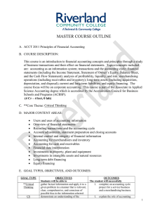 MASTER COURSE OUTLINE