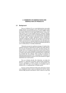 2. CHEMISTRY OF DISINFECTANTS AND DISINFECTANT BY-PRODUCTS 2.1 Background